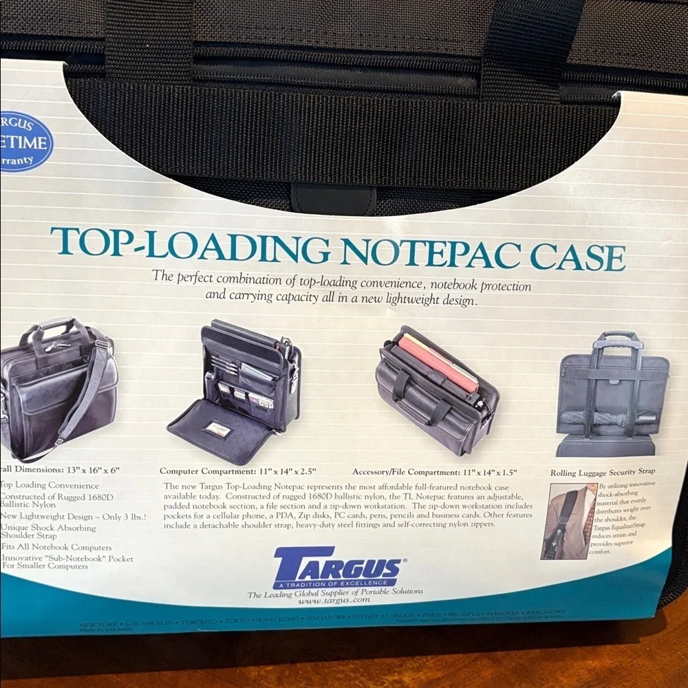 Targus top loading notepac case computer notebook case ballistic nylon black